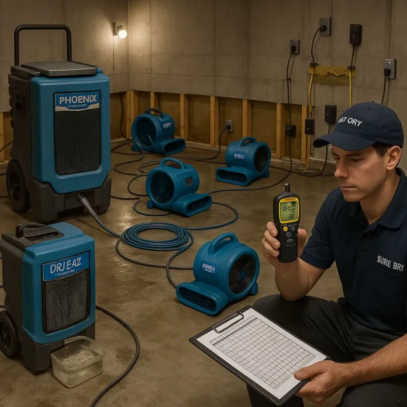 Structural Drying and Dehumidification process in Catalina Foothills, AZ
